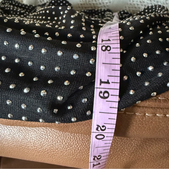 NWOT Free People Mirrorball Top In Black Mesh Rhinestone Cowl Neck Sleeveless L - Picture 10 of 10